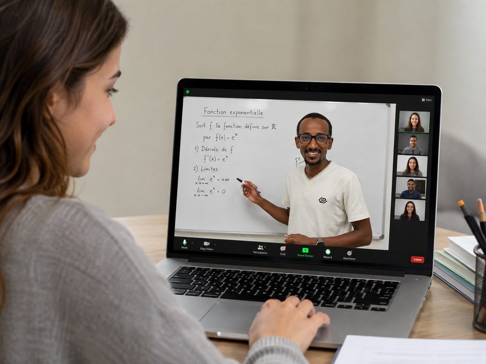 Élève suivant un cours en ligne Skill Nova en visioconférence